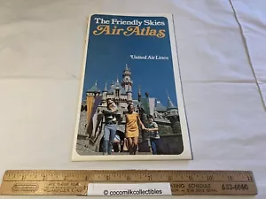 1972 United Airlines Air Atlas Large Map Cover Walt Disney World Disneyland WDW - Picture 1 of 14