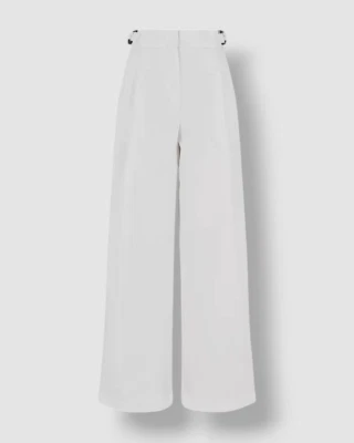 Emporio Armani Women's White Techno Wide Leg Trousers Pants Size 42 - Image 1 of 4