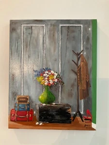 Interior scene oil painting. The Suitcase Collection by Simone Bracey - Picture 1 of 3