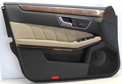 ✅ 2010-13 MERCEDES-BENZ E350 OEM PUERTA DELANTERA INTERIOR MOLDURA PANEL IZQUIERDO NEGRO BEIGE Foto 1 de 4