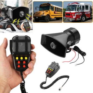 100W 12V 7 Tone Sound Car Police Siren Horn Megaphone With Mic PA Speaker System - Picture 1 of 10