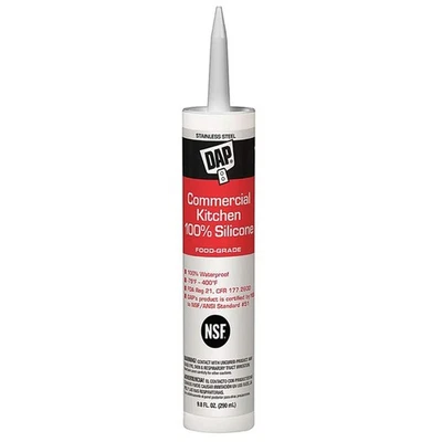 DAP Commercial Kitchen 100% Silicone Sealant: 9.8 fl oz. (Stainless Steel)