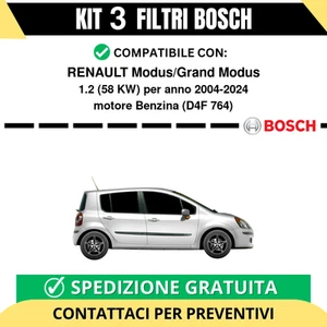 KIT BOSCH 3 Filtri tagliando per RENAULT Modus/Grand Modus 1.2 58 kw Benzina ... - Bild 1 von 2