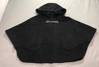 Miss Me Poncho Coat Women's L Dark Feminine Minimalist Chic Jet Black - Image 1 of 4