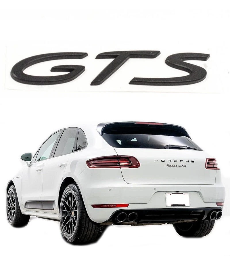 Porsche Macan 2015-2022 "GTS" emblema en negro mate genuino 95B853675E Foto 1 de 1