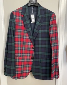 Vineyard Vines Holiday Patchwork Green Charleston Tartan Plaid Blazer Mens 44XR - Picture 1 of 13