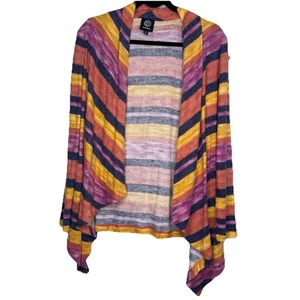 Bobeau Women’s Small Waterfall Colorful Striped Cardigan Sweater Open Front - Picture 1 of 9