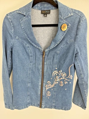 Chaqueta vaquera de colección años 90 Metro Blues para mujer Country bordada talla 8 Foto 1 de 4