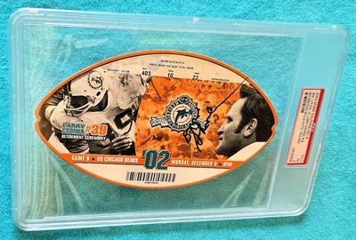 Miami Dolphins 2002 Larry Csonka retiro - boleto firmado Shula - PSA-5 NFL Foto 1 de 4