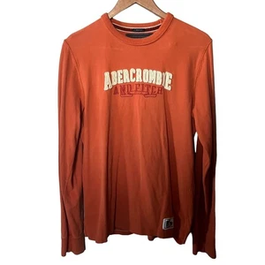 Pullover De Colección Abercrombie & Fitch Años 90 Y2K Para Hombres Naranja Músculo Manga Larga Tejido M - Imagen 1 de 8