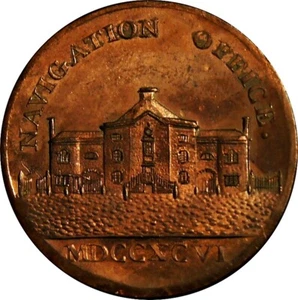 Warwickshire. Medio centavo de oficina de navegación de Kempson. DH 210 - Imagen 1 de 2