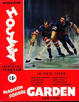 EX PLUS 3/16/1937 Rangers Vs Black Hawks NHL Program  - 8 Rangers HOF'ers - Image 1 of 4