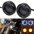 1157 Fire Ring LED Turn Signal Light For Harley Road Glide Softail Deuce FXSTD