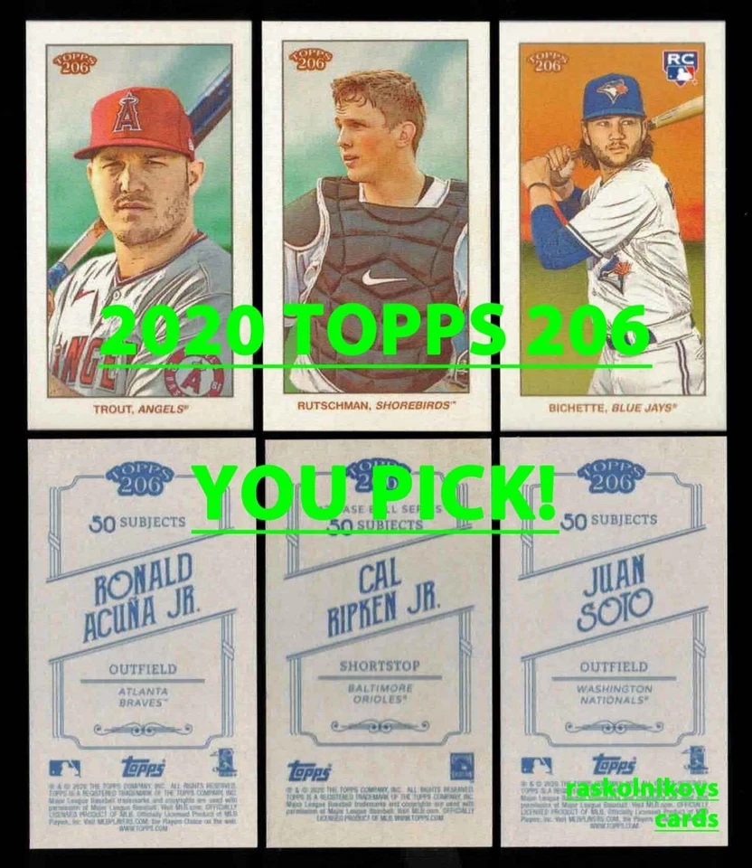 2020 Topps 206/T-206 BASE Series #1-5 YOUR CHOICE $2 or 2 Card Minimum YOU PICK! - Image 1 of 1
