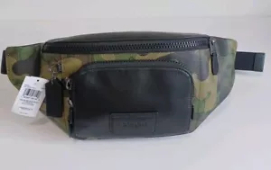Coach Track-Gürteltasche grün Multi Camouflage-Muster beschichtetes Canvas & Kalbsleder (CM184) - Bild 1 von 6