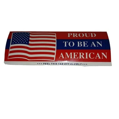 Vtg Proud To Be An American Truck/Car 8" X 3" Flag Bumper Sticker Patriotic  - Image 1 of 2