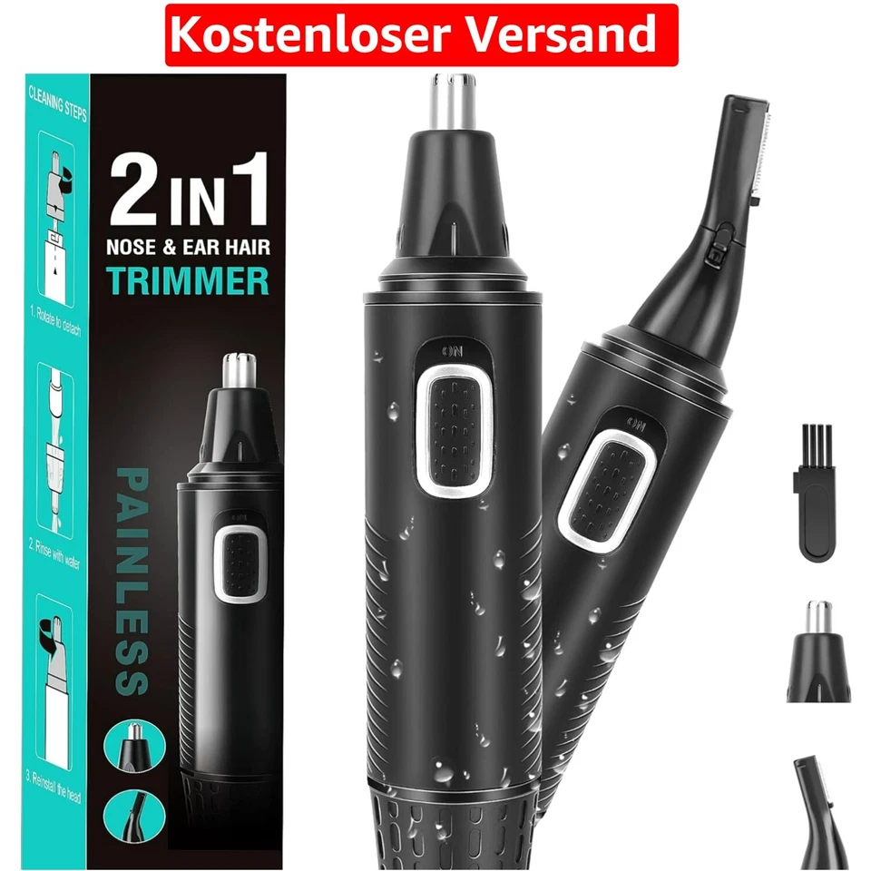 Effektiver Nasenhaar- und Augenbrauen-Trimmer, Akku und waschbar - Jeetif