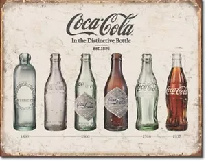Coke Bottle Evolution Metal Tin Sign Coca Cola Home Garage Wall Decor #1839 - Imagen 1 de 1