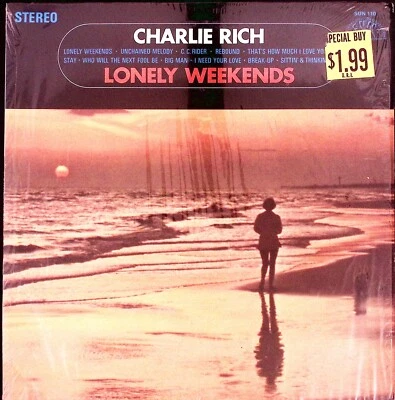 CHARLIE RICH LONELY WEEKENDS SUN EXC W/SHRINK HYPE STICKER VINYL LP 216-89 Foto 1 de 4