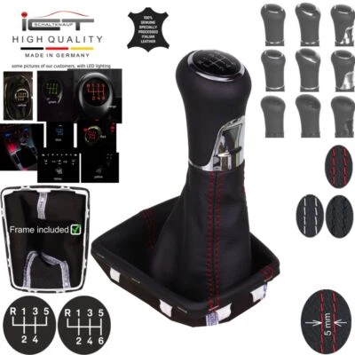 Neuf ICT Pommeau levier vitesse cuir pour Skoda Rapid Typ NH 2012 + illuminé - Photo 1/4