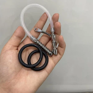 Men Silicone Penis Plug Dilator Hollow Tube Sex Toy Prostate Masaager Sounding - Picture 1 of 11