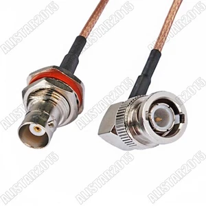 3FT BNC Female Bulkhead to BNC Male Right Angle Connector RF Adaper Cable RG316 - Picture 1 of 3