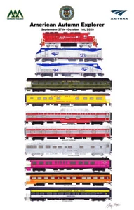 Póster AAPRCO American Autumn Explorer 2020 11""x17"" firmado por Andy Fletcher - Imagen 1 de 1
