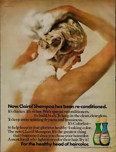 1971 Rivista Ad Clairol Shampoo per la testa sana dei capelli colore 10 x 13" - Foto 1 di 1