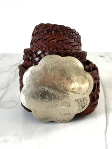 Vintage 70s Moroccan Style Belt Boho Braided Leather SilverTone Brass Buckle 40” - Picture 1 of 14