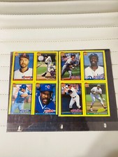 1991 TOPPS BOX BOTTOM CARDS Wax Boxes set 8 cards-2 UNCUT PANELS see scan. RHend