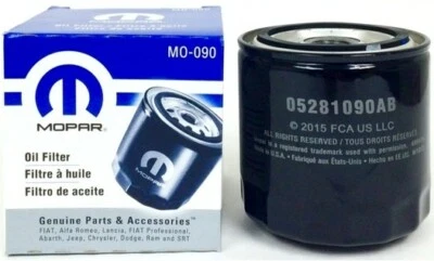 Filtro de aceite de motor original Mopar MO-090 5281090AB Chrysler Jeep Dodge OEM Foto 1 de 3