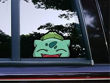 Bulbasaur Smiling Peeker Peeking Window Vinyl Decal Anime Pokemon Stickers
