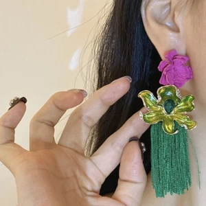 Light Luxury Bohemian Earrings Women Rhinestone Sweet Earrings Party - Picture 1 of 12