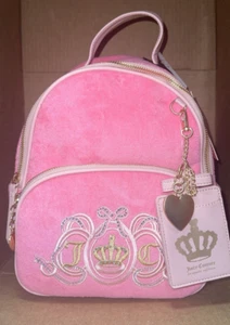 JUICY COUTURE Pink Lemonade LOVERS CLUB Embroidered TERRY MINI BACKPACK NEW - Picture 1 of 3