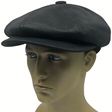 Peaky Blinders Newsboy Leather Look Gatsby Cap Hat Flat Baker Boy Bakerboy Men's