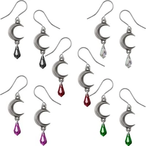 Alchemy Gothic Tears of the Moon Earrings Red Clear Black Green Purple E477 NWT - Picture 1 of 6