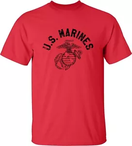 Camiseta "U.S. Marines" Retro Arco Logo Rojo Adulto Manga Corta - Adulto Pequeña a 6XL - Imagen 1 de 1