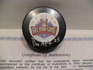 Dave Andreychuk Signed 1994 NHL All Star Game Puck COA Buffalo Tampa Bay Toronto - Picture 1 of 1