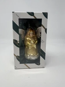 NEW NOS Vintage Chirstborn German Blown Glass Angel With Foil Wings Ornament - Picture 1 of 13