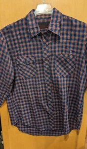 Vintage VIP Shirt Men Large Red Plaid Rodeo Long Sleeve 65/35 Polyester/Cotton - Picture 1 of 4