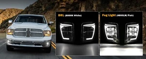 Dodge Ram 1500 Auxbeam LED Fog /Driving Lights for 2013 2014 2015 2016 2017 2018 - Picture 1 of 11