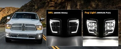 Luces antiniebla/de conducción LED para Dodge Ram 1500 Auxbeam para 2013 2014 2015 2016 2017 2018 Foto 1 de 4