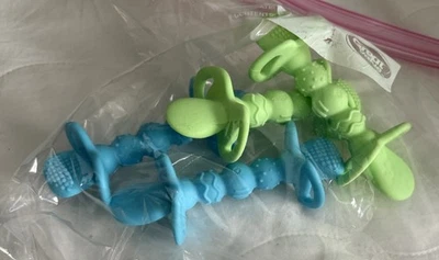 Lot/(4) Nûby Dipeez Self-Feeding Spoons, Blue/Green, Utensils Baby Led Weaning  - Image 1 of 2