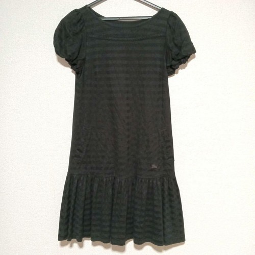 Abito Burberry Blue Label pezzo unico nero bordo cavallo logo tasche M 38