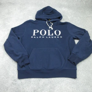 Ralph Lauren Hoodie Mens Large Navy Pullover Spell Out Jumper Pony RL PRL Soft - Picture 1 of 11
