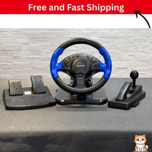 3-in-1 Game Steering Wheel] 1 Set, 3-in-1 Game Steering Wheel Equipped with Leve - Picture 1 of 5
