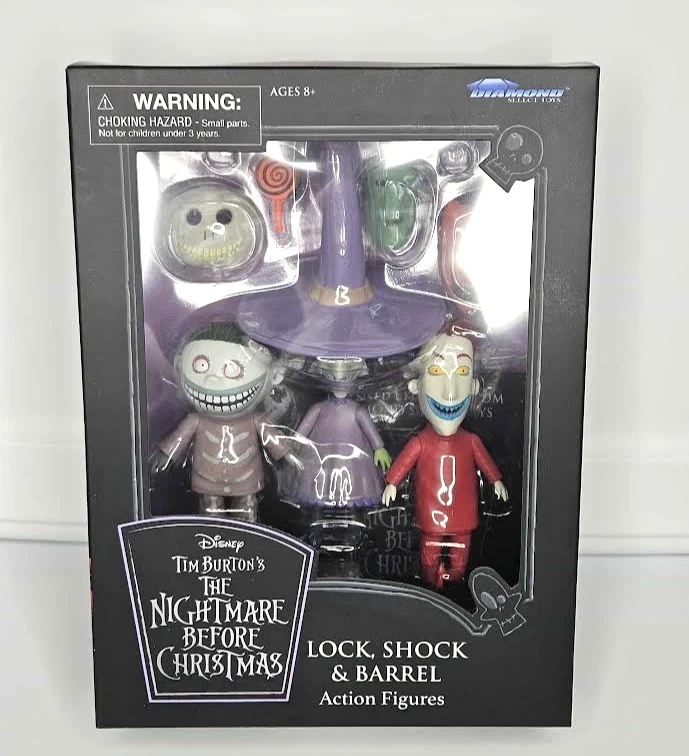 Figuras de acción Disney Pesadilla antes de Navidad Lock Shock & Barrel Foto 1 de 4