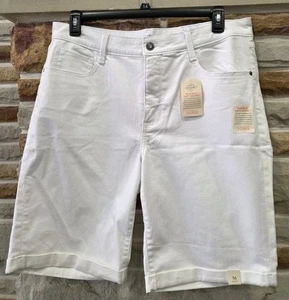 St Johns Bay weiße Jeans Bermuda Shorts Damen Gr. 16 Mid Rise Denim - Bild 1 von 8