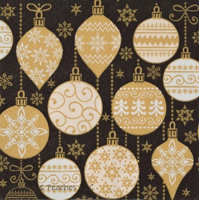 Adornos dorados - Paquete de 20 servilletas de papel tamaño almuerzo Foto 1 de 2