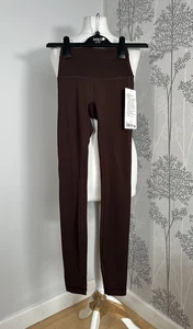 Lululemon brandneu Wunder Train HR enge Leggins Yoga Größe UK 4 28" braun - Bild 1 von 7
